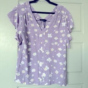 Sanctuary Floral Blouse Short Sleeve - SIZE LARGE